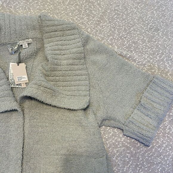 Barefoot Dreams CozyTwist Short Sleeve Sweater Coat 1X NWT Dew Drop Gray - Picture 5 of 13